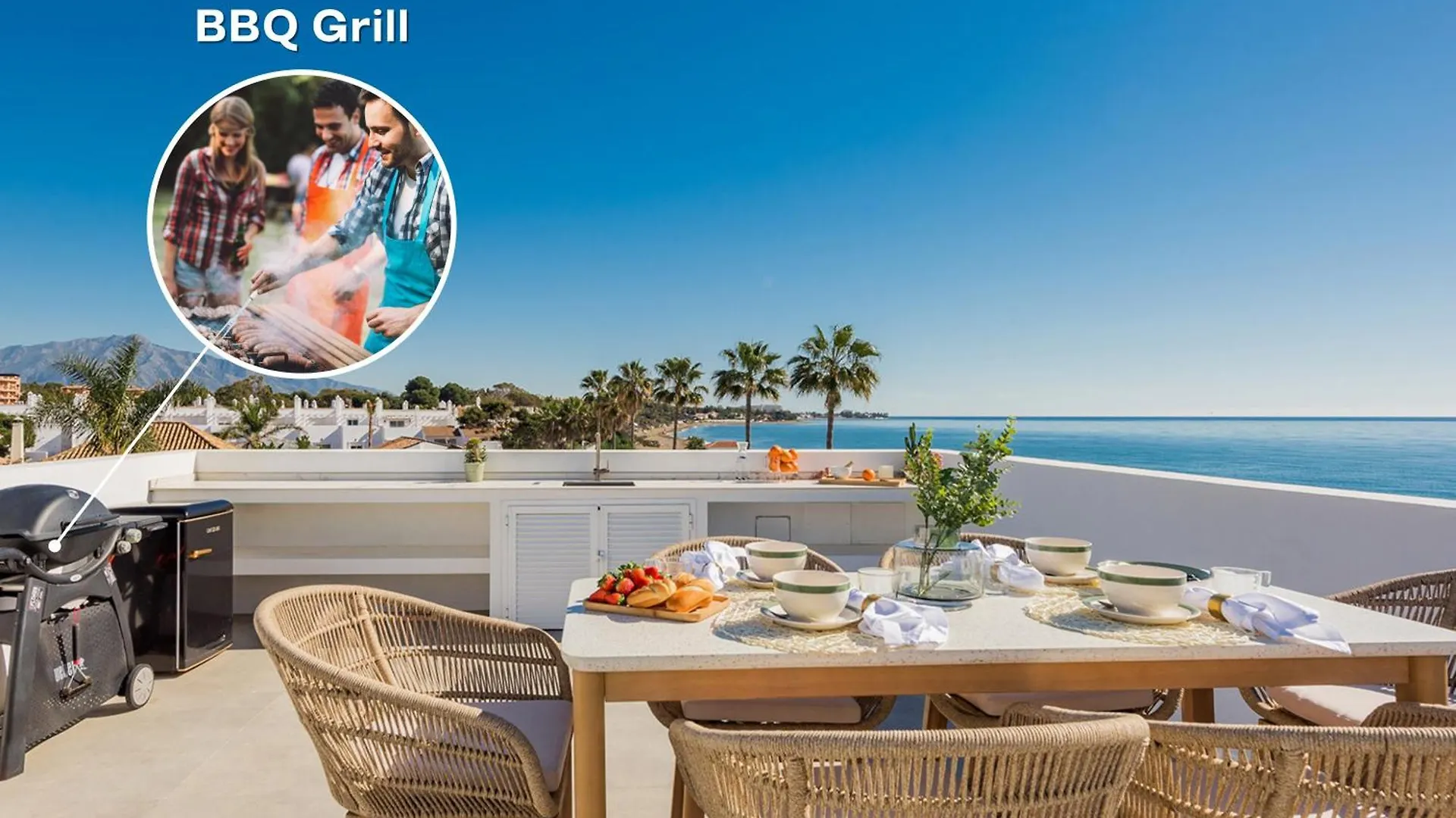 Vacation Marbella I Villa Imare Waterfront, Beachfront Villa, Rooftop Jacuzzi, Indoor Spa Estepona